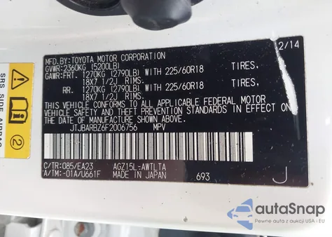 2015 Lexus Nx 200T z USA, uszkodzony, nr VIN JTJBARBZ6F2006756